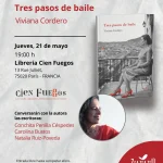Cartel de la presentación de la novela "Tres pasos de baile" de Viviana Cordero en París