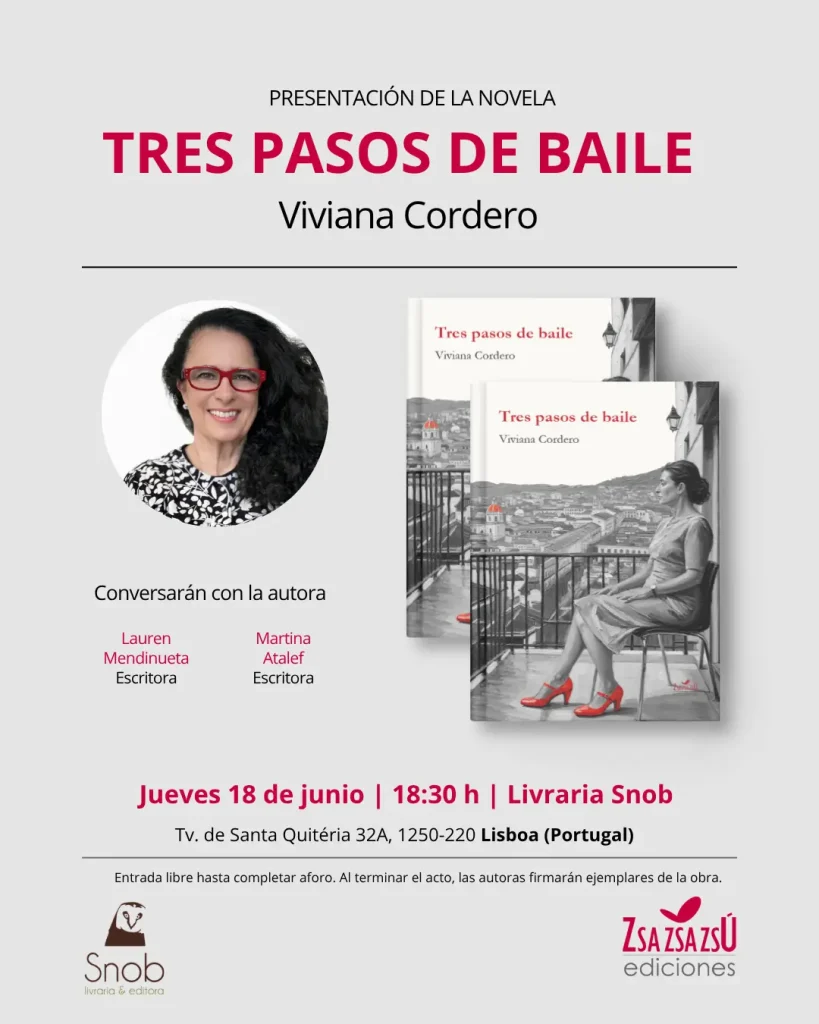 Presentación de Tres pasos de baile de Viviana Cordero en la Livraria Snob de Lisboa por Zsa Zsa Zsú Ediciones.